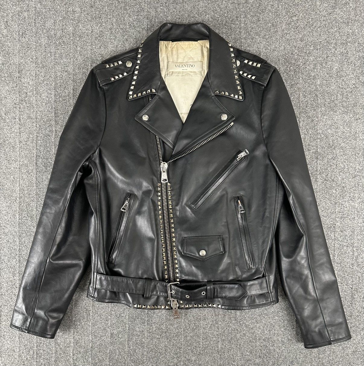 Valentino Valentino - Rockstud Biker Leather Jacket - Embellished Size US L / EU 52-54 / 3 - 1 Thumbnail