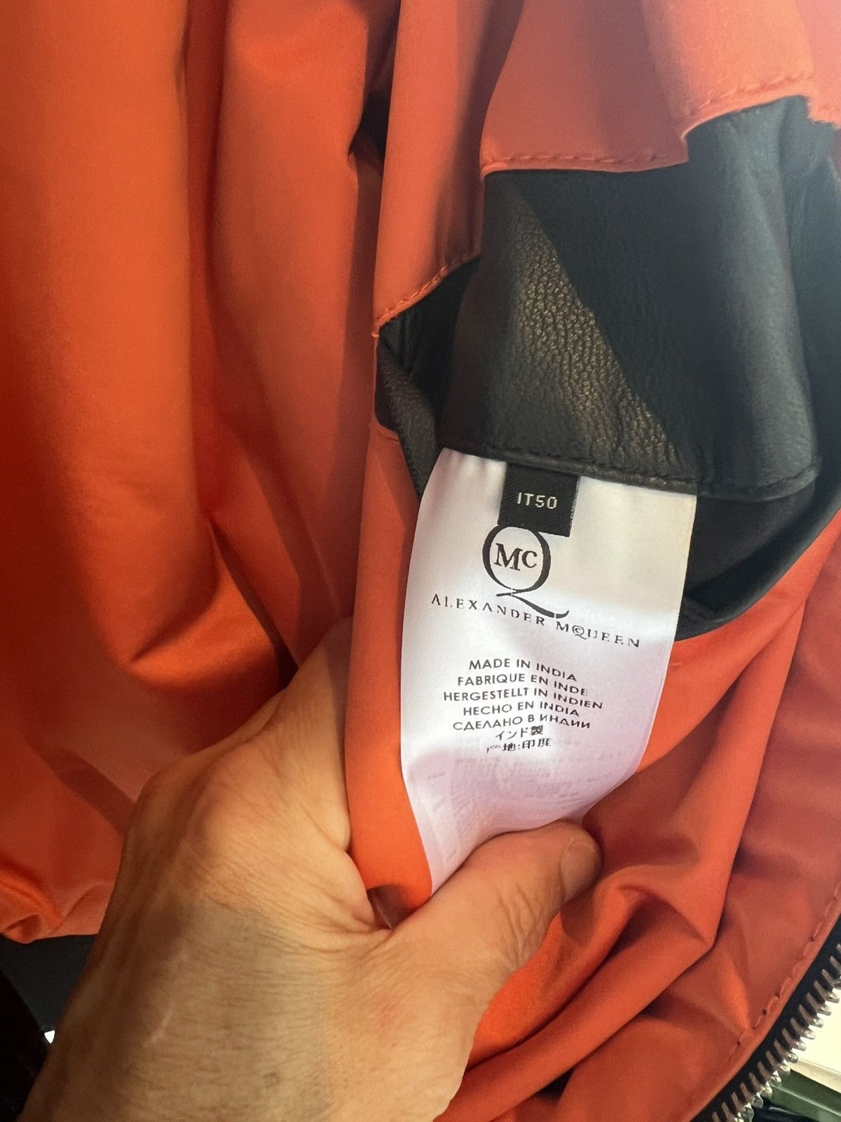 Alexander McQueen Pure leather, navy blue Alexander McQueen bomber jacket Size US M / EU 48-50 / 2 - 7 Thumbnail