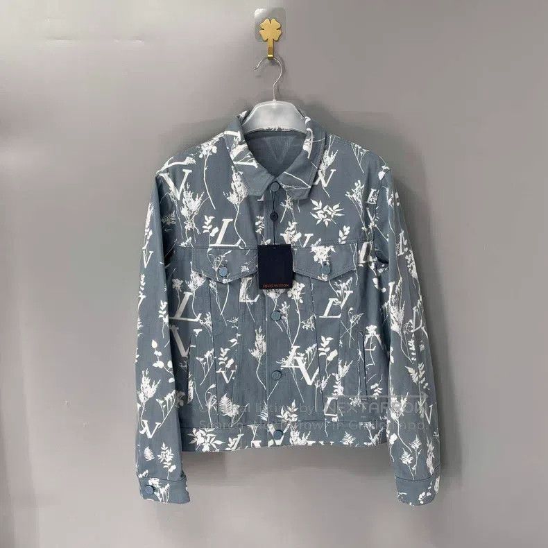 Louis Vuitton Louis Vuitton Haze blue wheat-ear printed denim jacket Size US M / EU 48-50 / 2 - 1 Thumbnail