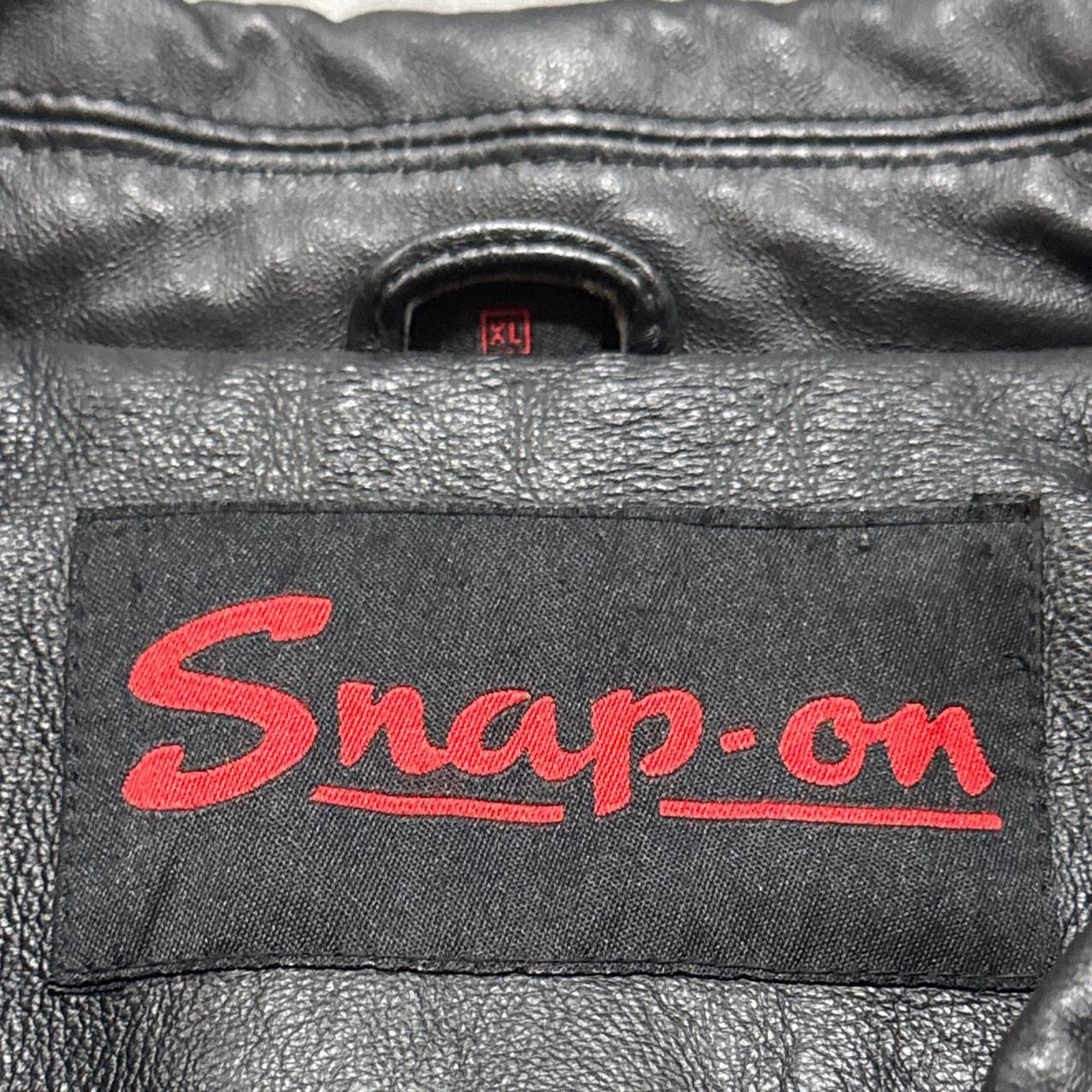 Vintage Vintage 90s Snap On Tools Racing Leather Jacket Size US XL / EU 56 / 4 - 5 Thumbnail