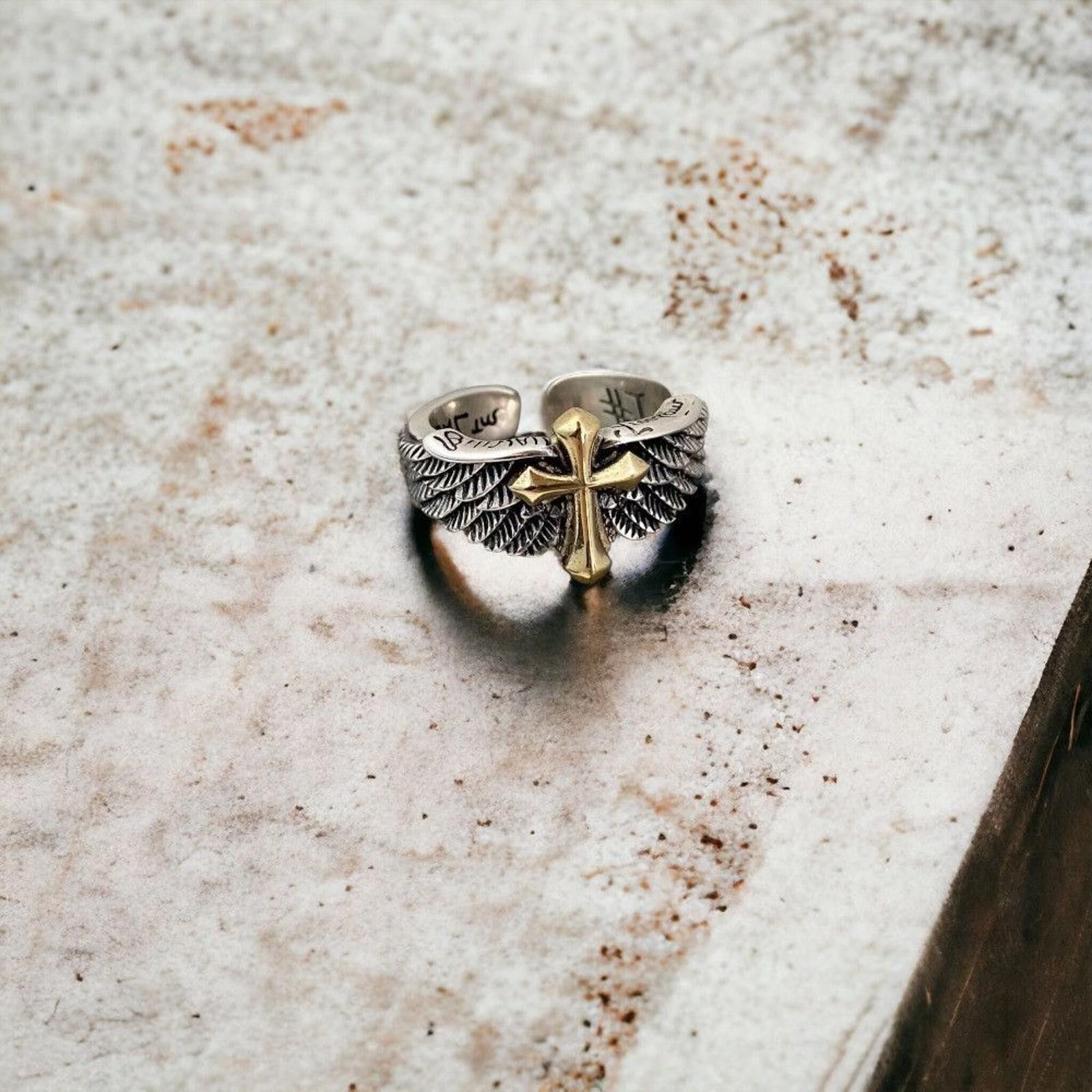 Jewelry Gold Cross Ring Size ONE SIZE - 7 Thumbnail