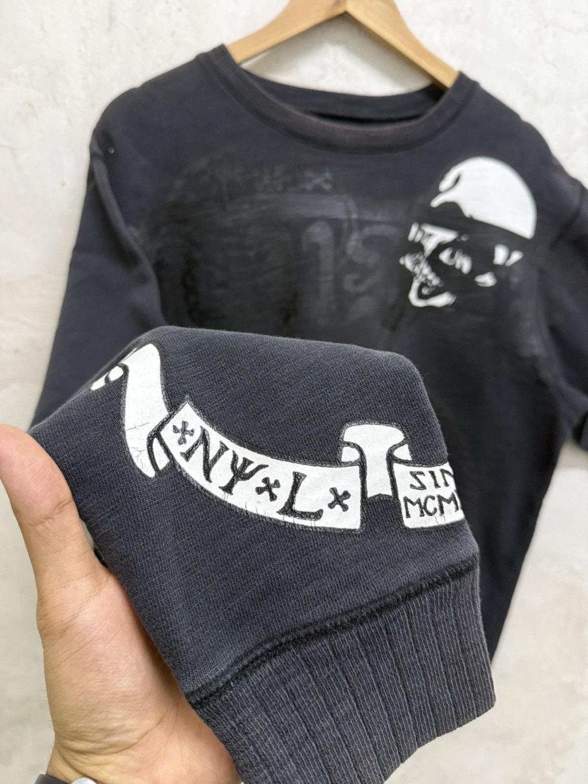 Stussy 2000s Stussy Bone And Skulls Gothic Crewneck Size US L / EU 52-54 / 3 - 6 Thumbnail