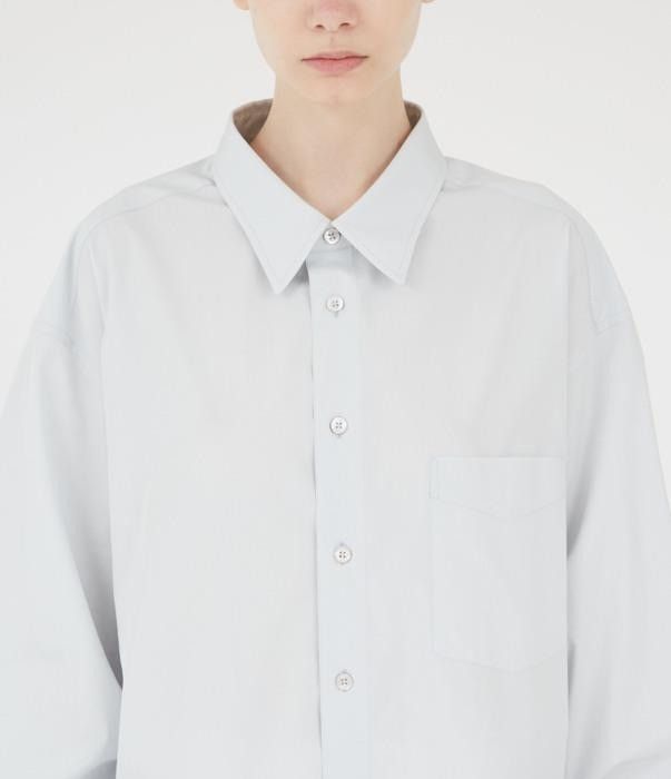 Maison Margiela o1bcso1str0526 Long Poplin Shirt in Light Blue Size S / US 4 / IT 40 - 4 Thumbnail
