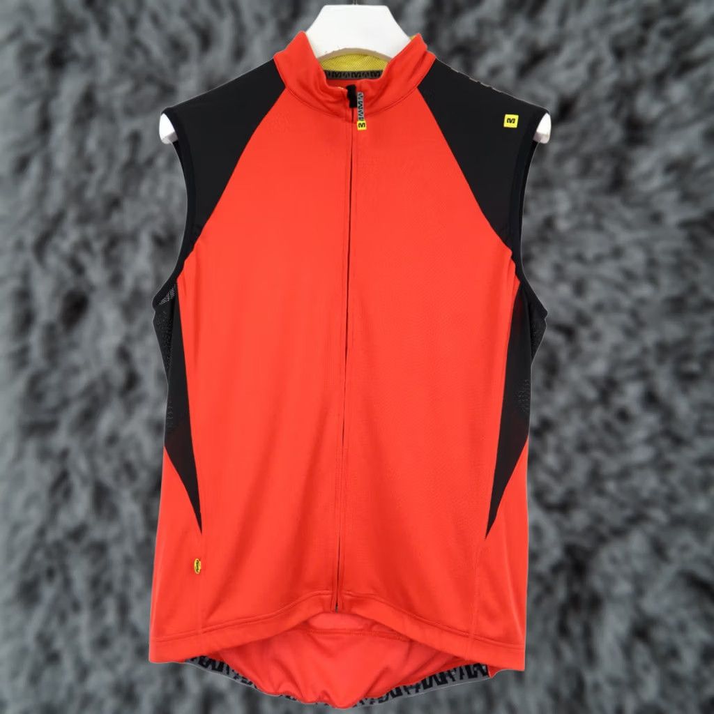 Mavi MAVIC Ride Better T-shirt Men's XL Windproof Cycling Vest Full Zipper Orange Shirt Mens XL Orange Cycling Vest Windproof Ride Better Size US XL / EU 56 / 4 - 1 Thumbnail
