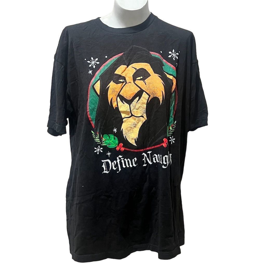Disney Title: Disney The Lion King Scar "Define Naughty" Black Tee Size US XXL / EU 58 / 5 - 5 Thumbnail