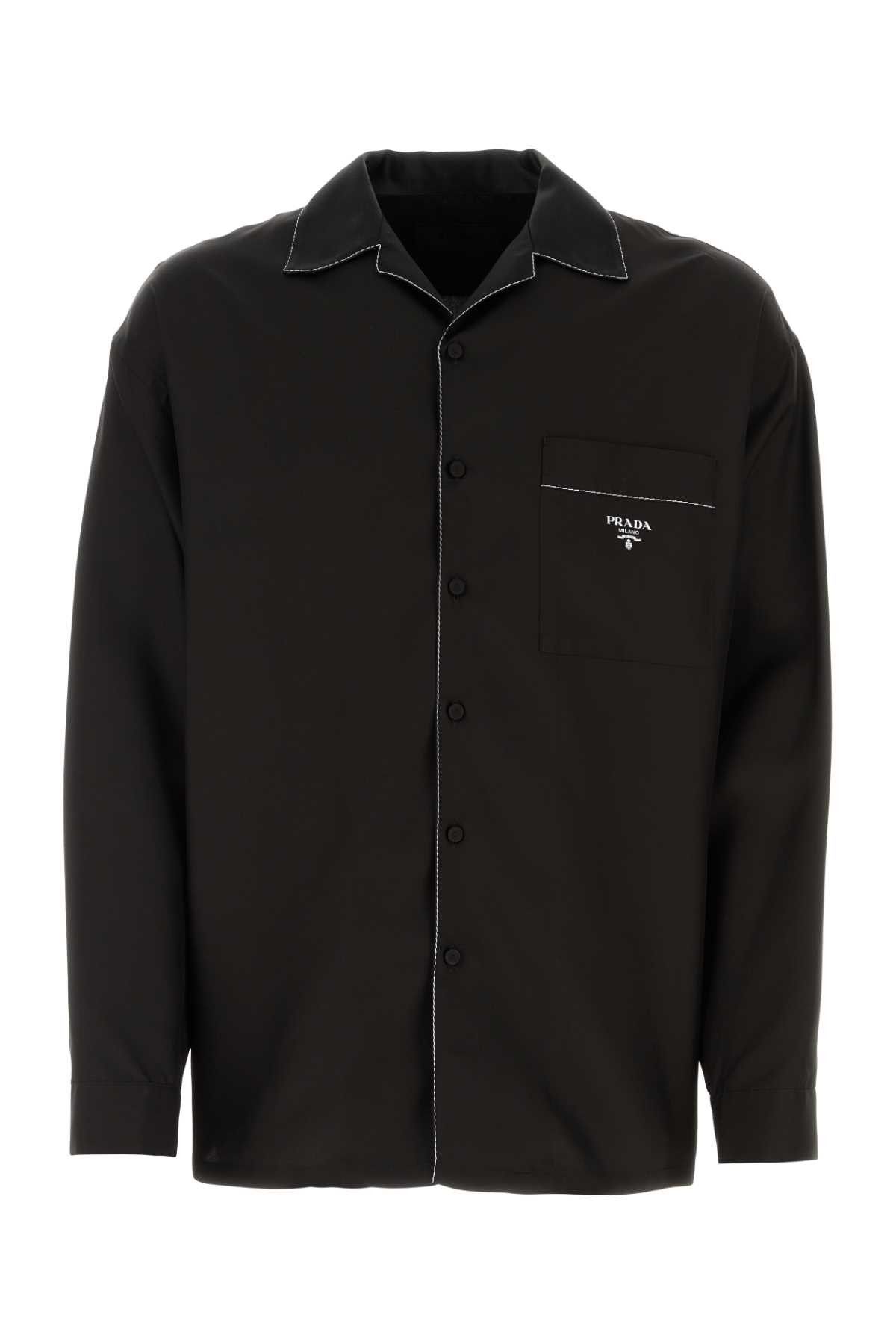 Prada Black Silk Shirt Size US XS / EU 42 / 0 - 1 Thumbnail