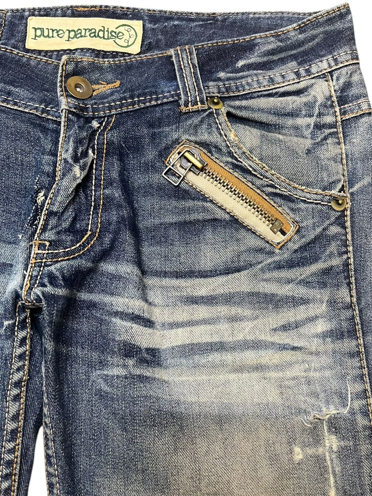 Beauty Beast × Japanese Brand Vintage Pure Paradise Flare Grunge Punk Distressed Denim Size US 33 - 6 Thumbnail