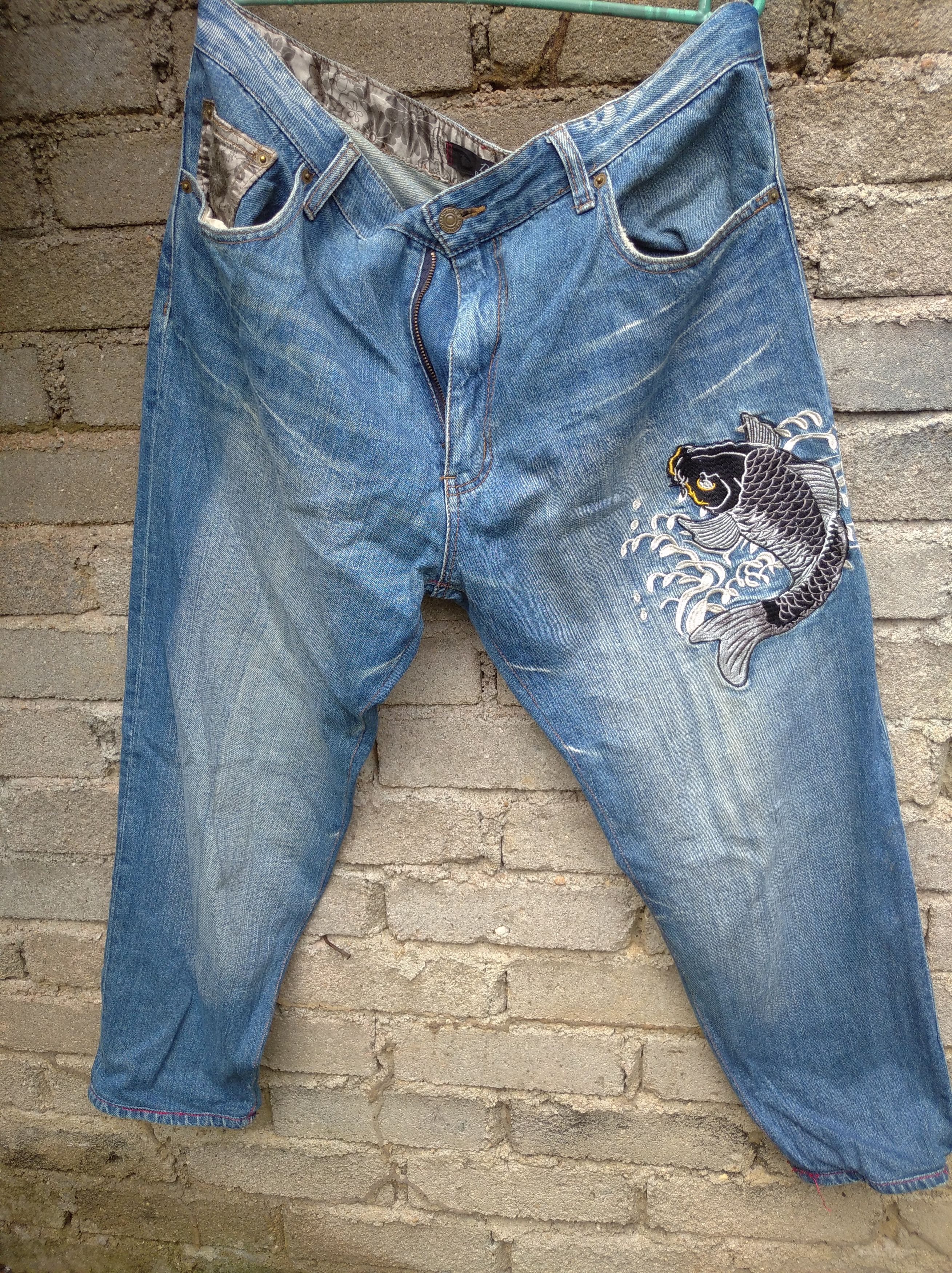 Hysteric Glamour × If Six Was Nine × Japanese Brand dominate koi embroidered denim multi pocket jeans Size US 38 / EU 54 - 2 Thumbnail