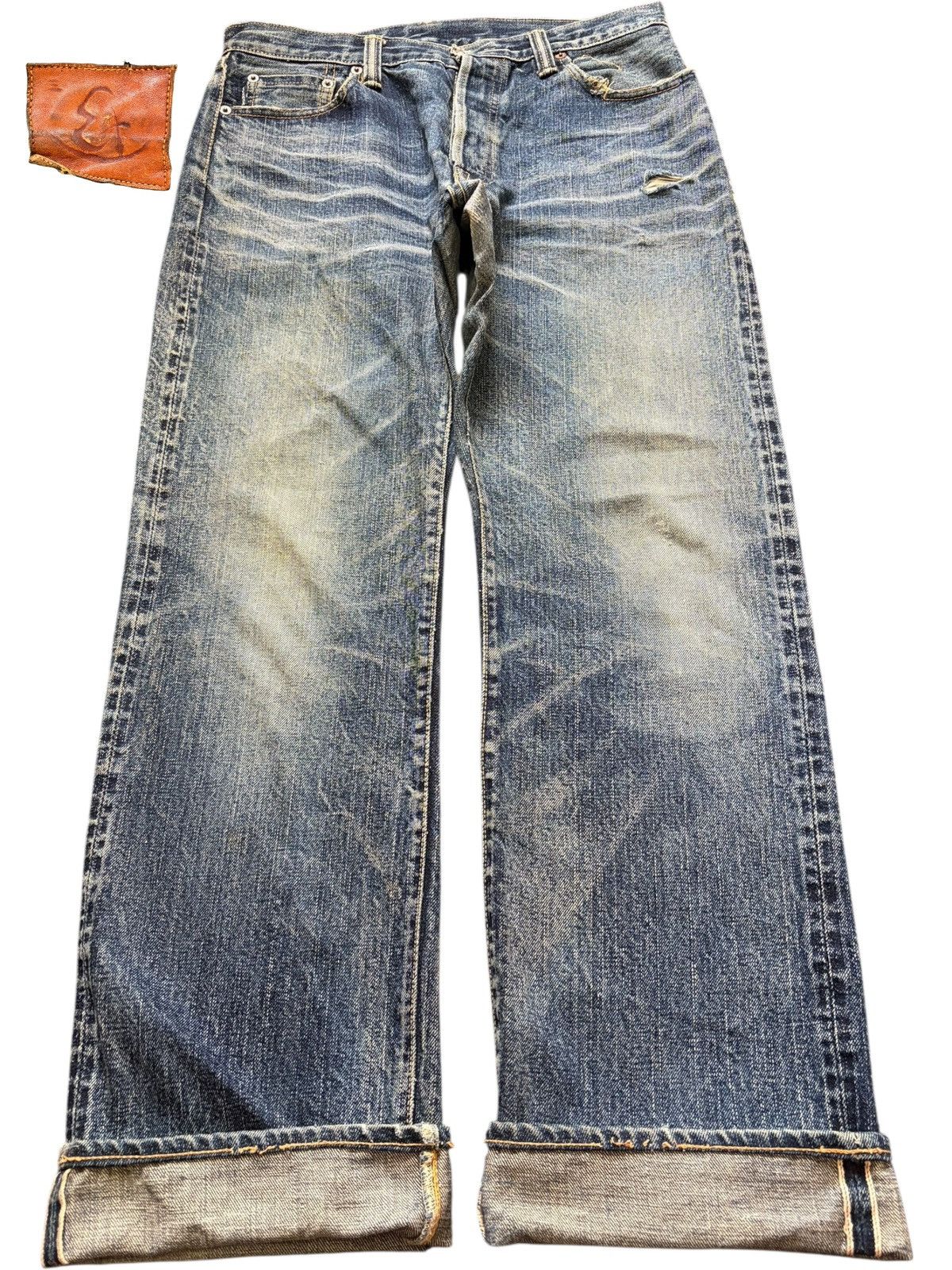 Eternal Vintage Japanese Eternal Selvedge Distress Loose Jeans Size US 31 - 1 Thumbnail