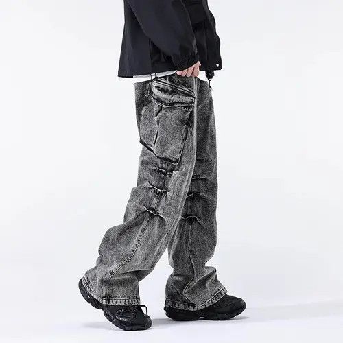 Japanese Brand Kitahara x naga Multi Pocket Vintage Style Baggy Cargo Jean Size US 34 / EU 50 - 2 Thumbnail
