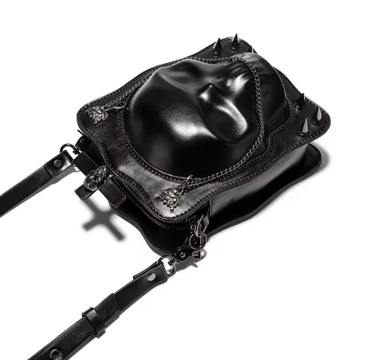 Japanese Brand × Vintage Halloween Theme Punk Rivet Skull Shape Shoulder bag Size ONE SIZE - 3 Thumbnail