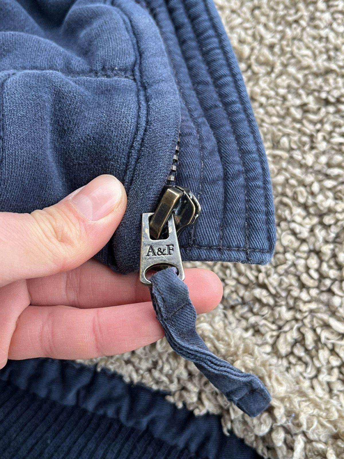 Abercrombie & Fitch Japanese Abercrombie Fitch Fur Faux Faded Y2K Zip Hoodie Size US L / EU 52-54 / 3 - 13 Thumbnail