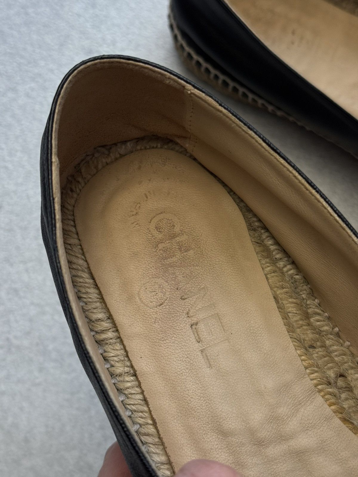 Chanel Vintage Chanel Espadrilles Black Leather slip on 40size Size US 8.5 / IT 38.5 - 16 Thumbnail