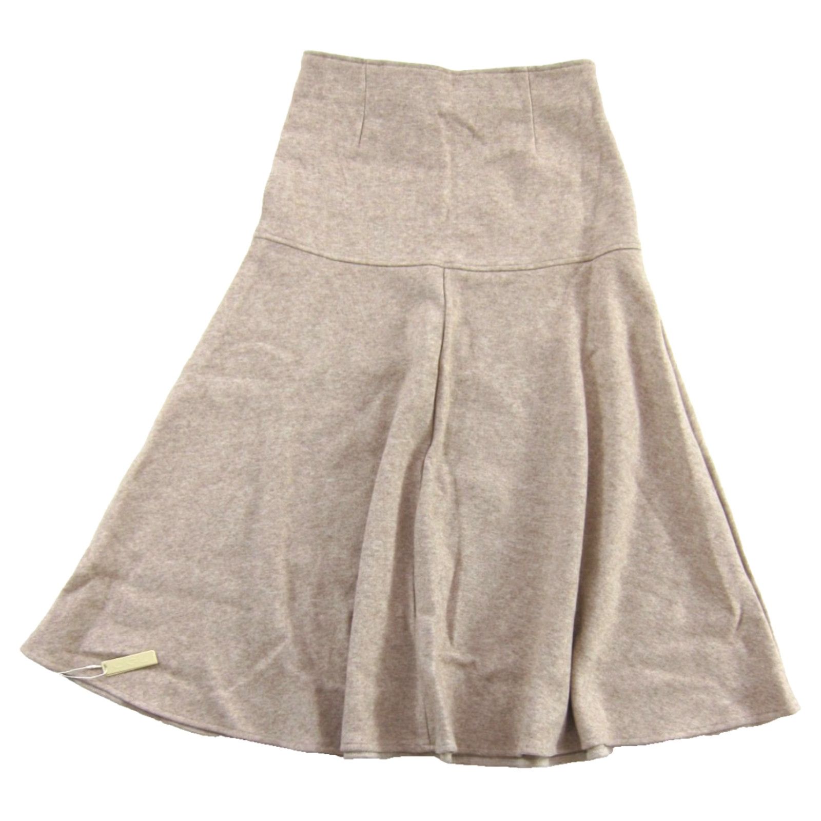 Vintage OGL Skirt Maxi Beige Heathered Oatmeal NWT Cashsoft Wool Like Flared Midi Stretch Zip Side 30" Waist 42" Hip Regular Size M Women? Size 32" / US 10 / IT 46 - 2 Thumbnail