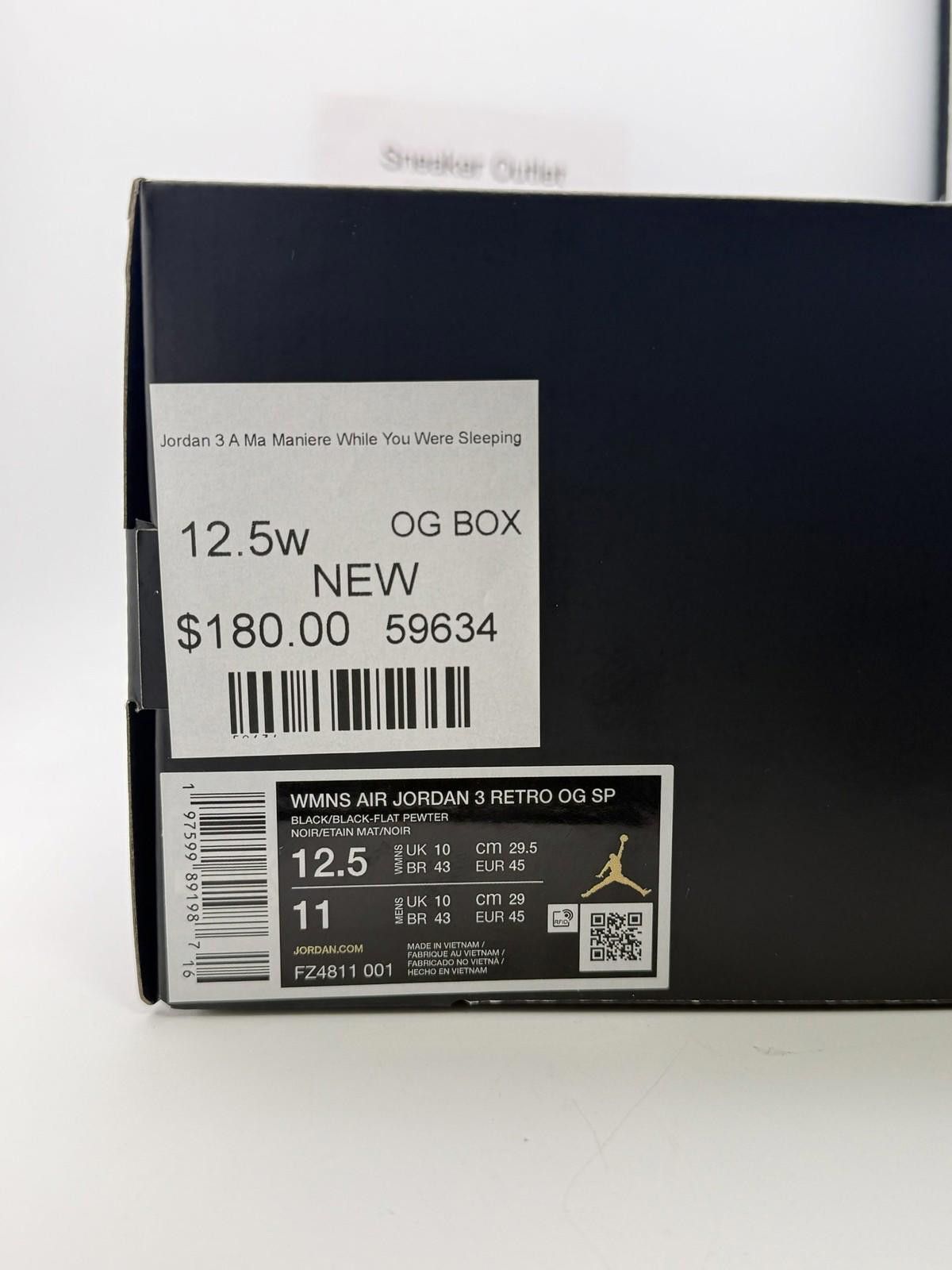 Nike Nike Air Jordan 3 Retro OG SP Black/Flat Pewter 12.5W New Size US 12 / IT 42 - 7 Thumbnail