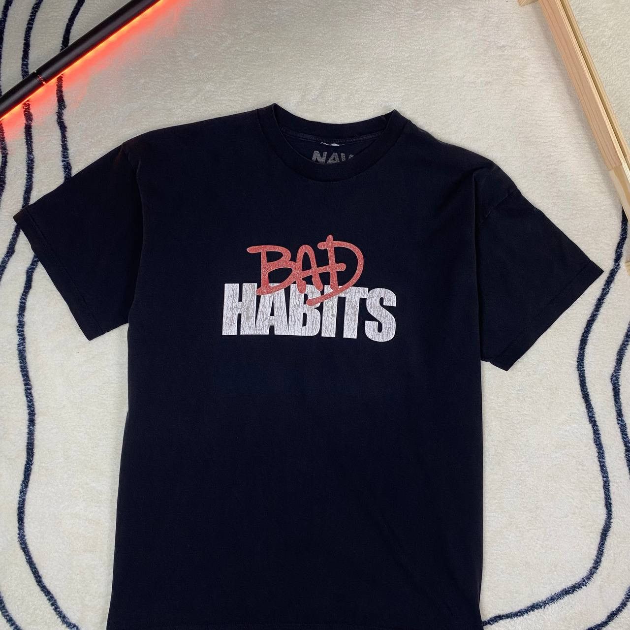 Japanese Brand × Vlone Vlone x Nav Bad Habits Black T-shirt Full Printed Size US L / EU 52-54 / 3 - 3 Thumbnail