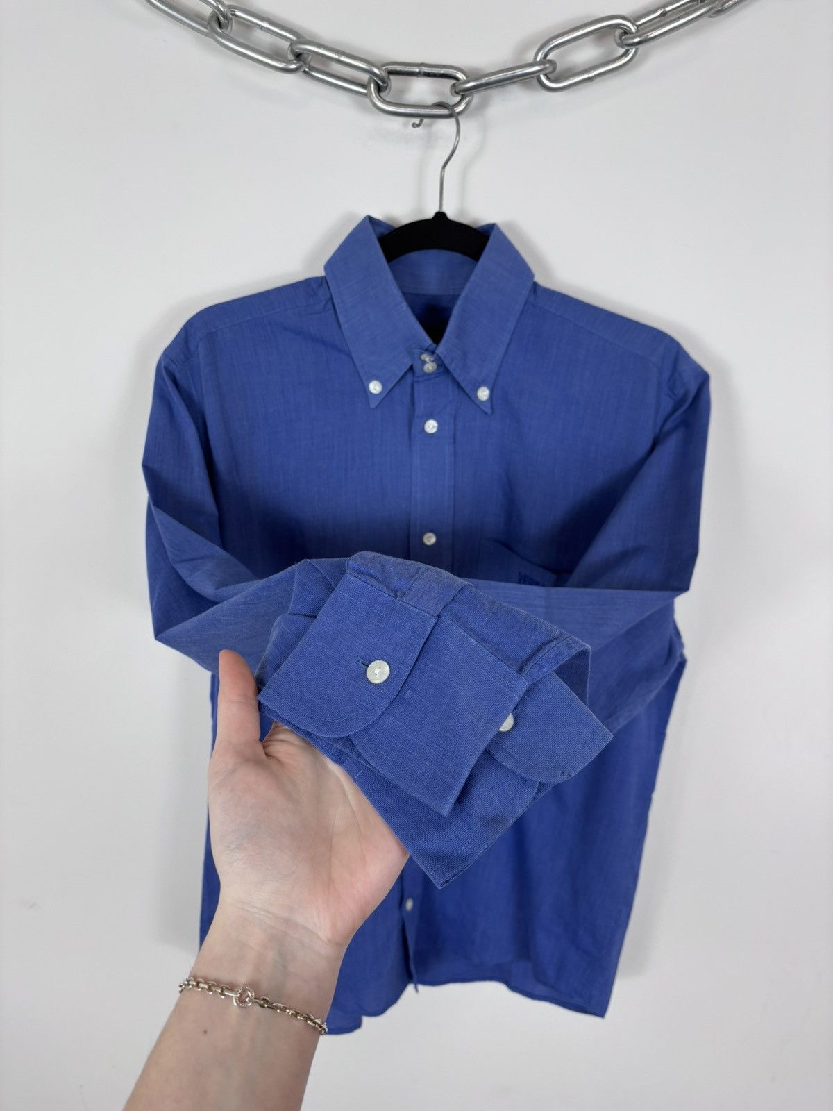 Versace Jeans Couture Vintage Versace Jeans Couture Men’s Blue Long Sleeve Shirt Size US M / EU 48-50 / 2 - 6 Thumbnail