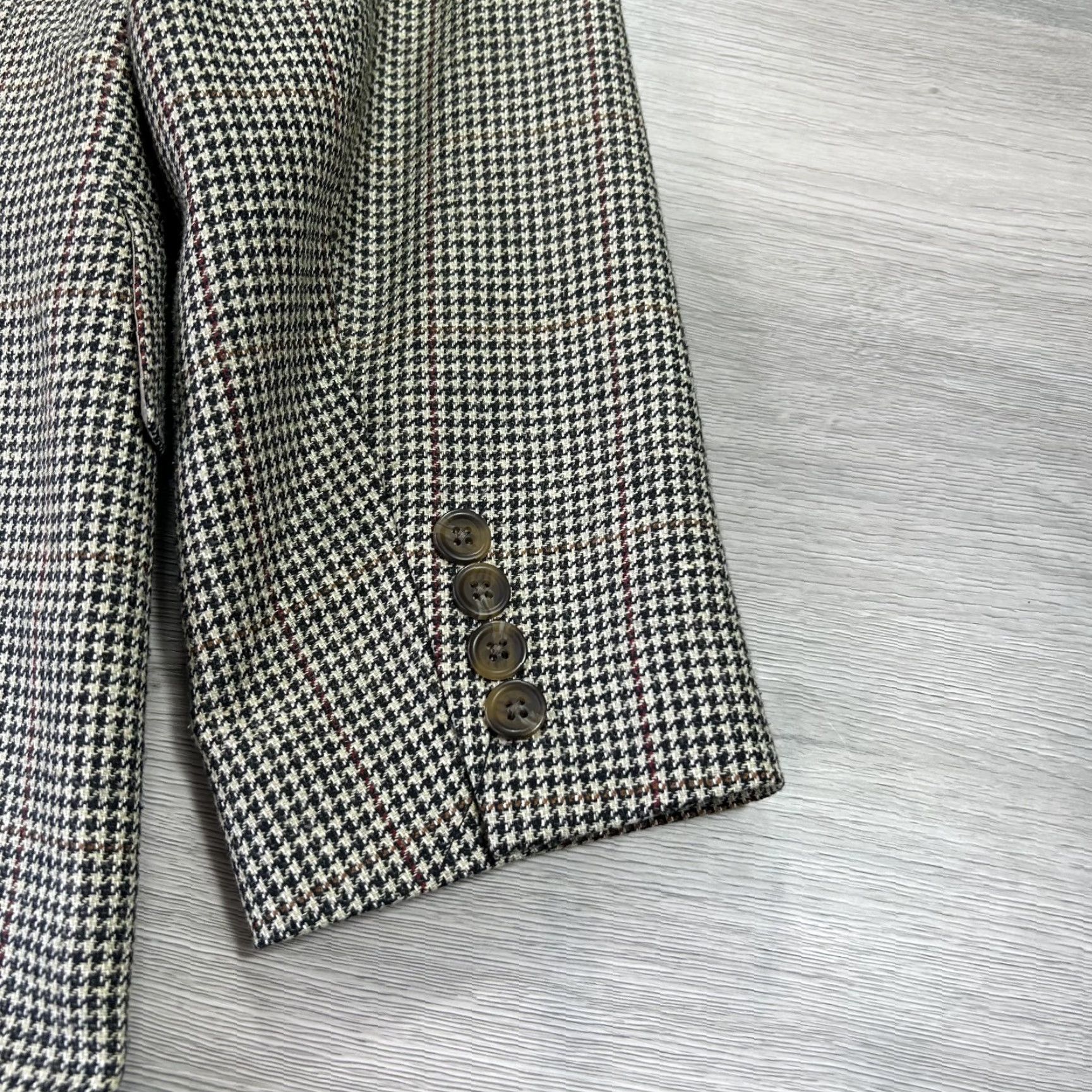 Ralph Lauren Ralph Lauren RRL Blazer Mens 44R Brown Houndstooth Wool Coat Suit Jacket Size 44R - 4 Thumbnail