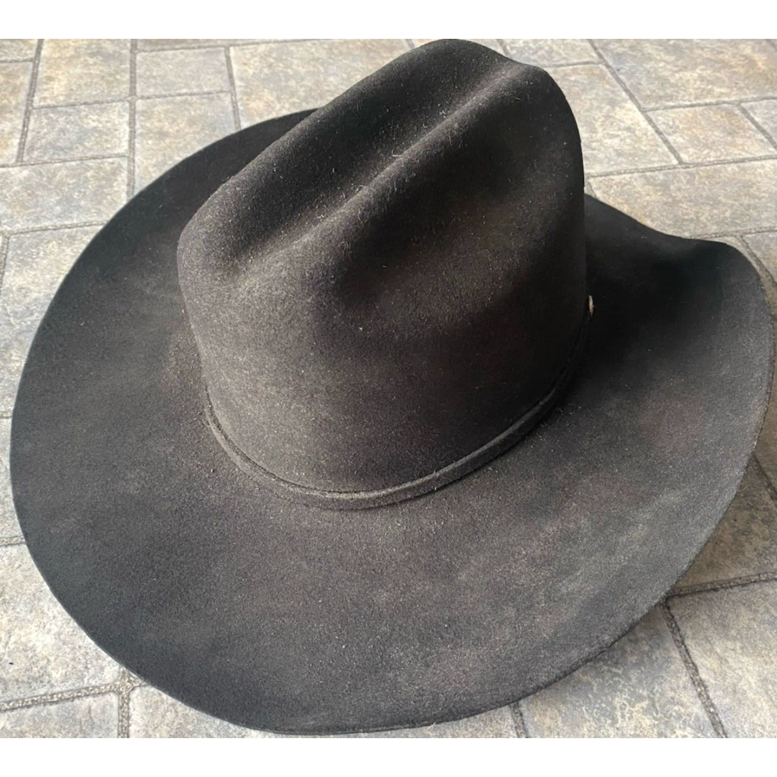 Vintage MHT Cowboy Hat 3X Beaver Blend With Belt Buckle Band Black Size 7 1/8 57 Men Mens Size ONE SIZE - 6 Thumbnail