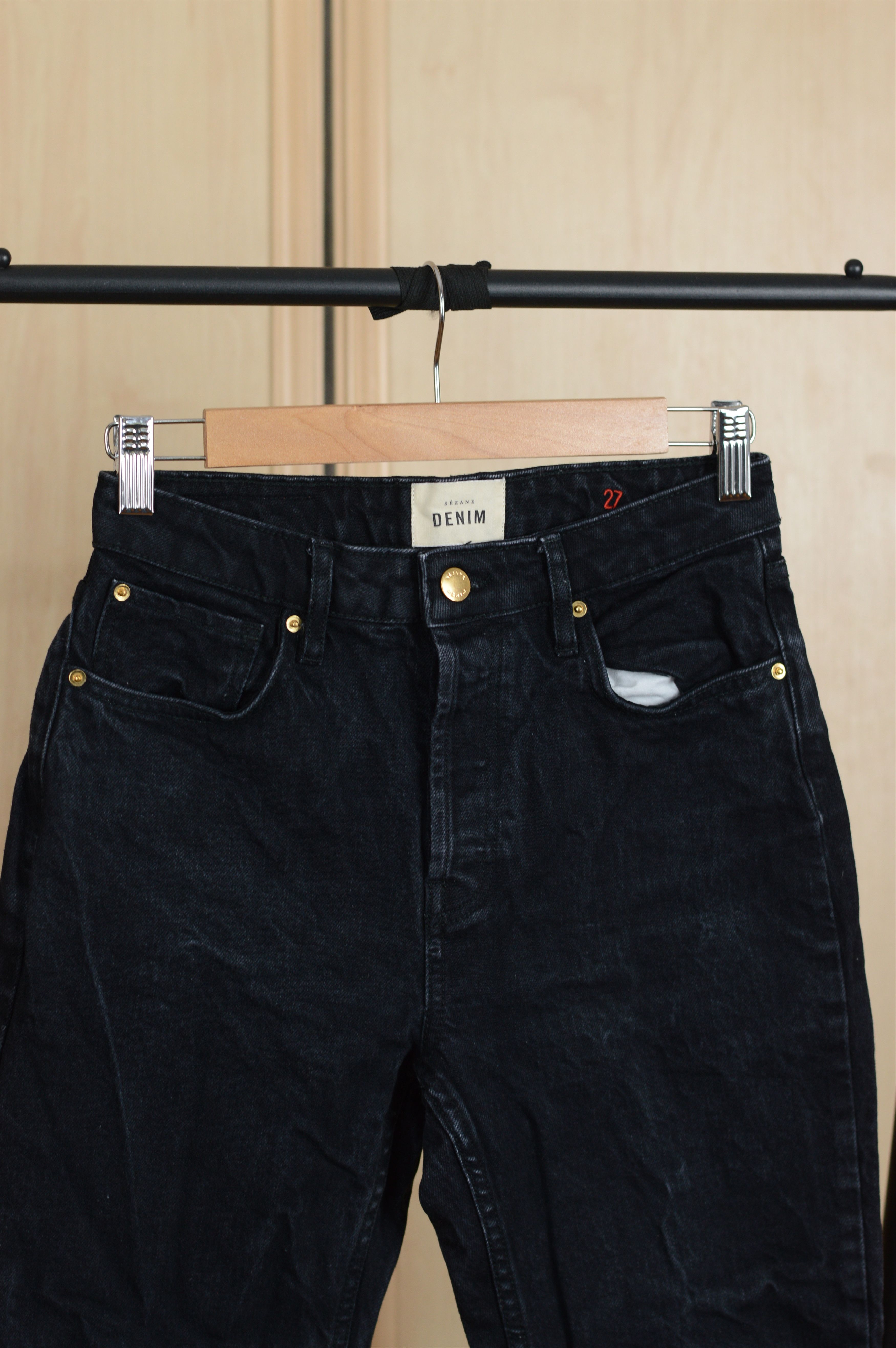 Sezane Sezane Denim Black Smoky Jeans Size 27" / US 4 / IT 40 - 2 Thumbnail