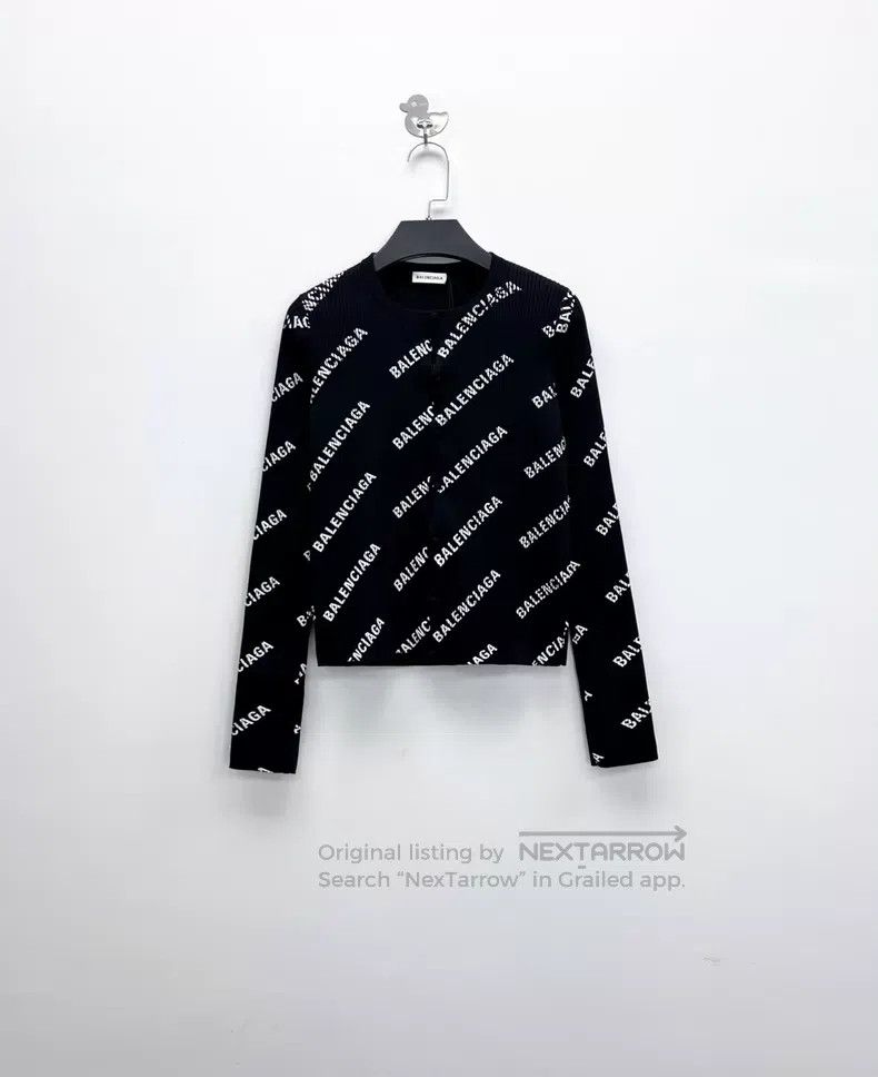 Balenciaga Balenciaga Black and White Bullet Screen Printed Letter Lo Size US M / EU 48-50 / 2 - 1 Thumbnail