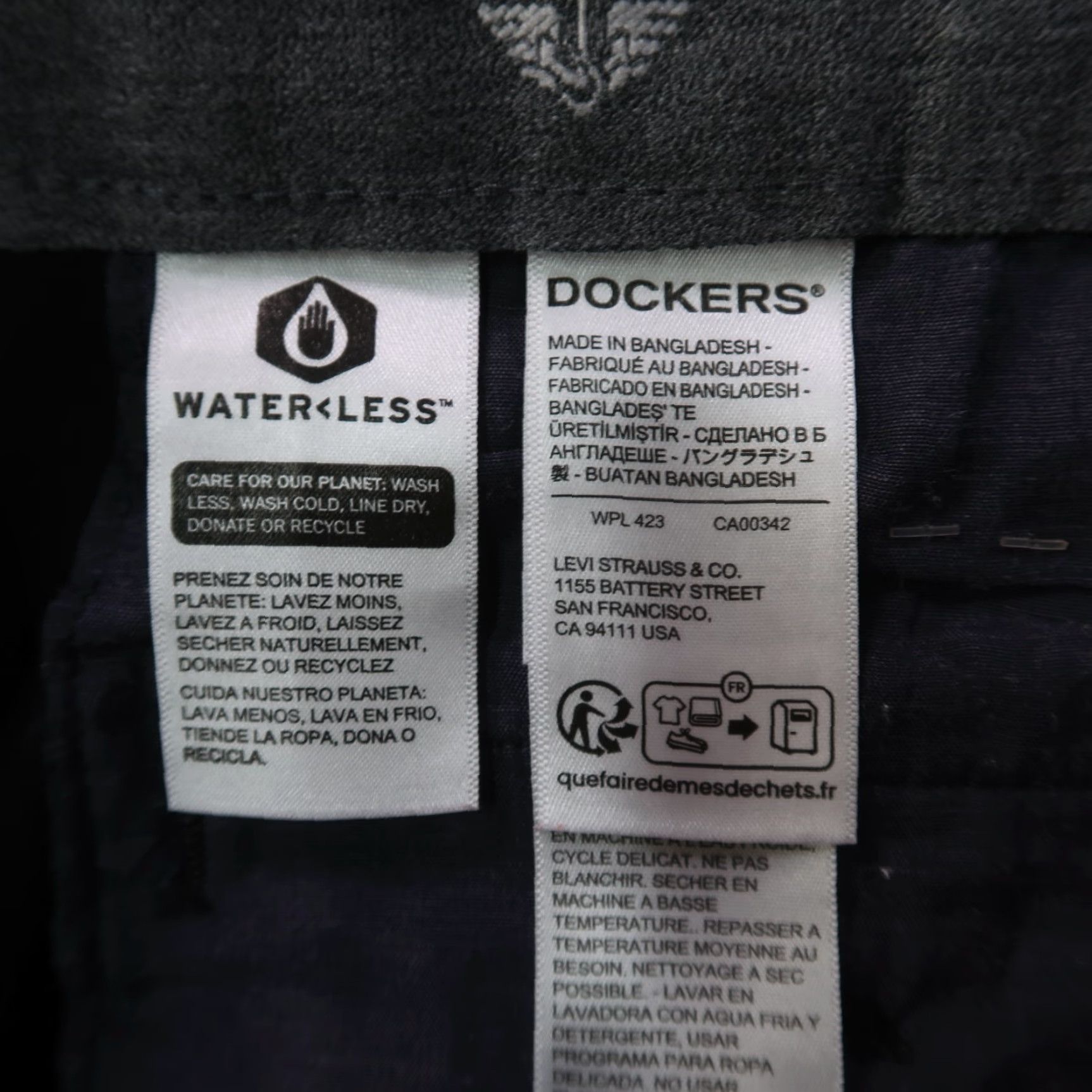 Dockers VINTAGE Dockers Slim Fit chino Pants Men's 34x32 Flat Front Pants Black Cotton Blend 5-Pocket Design Slim Straight Mid Rise Dockers Mens Pants 34x32 Size US 34 / EU 50 - 5 Thumbnail