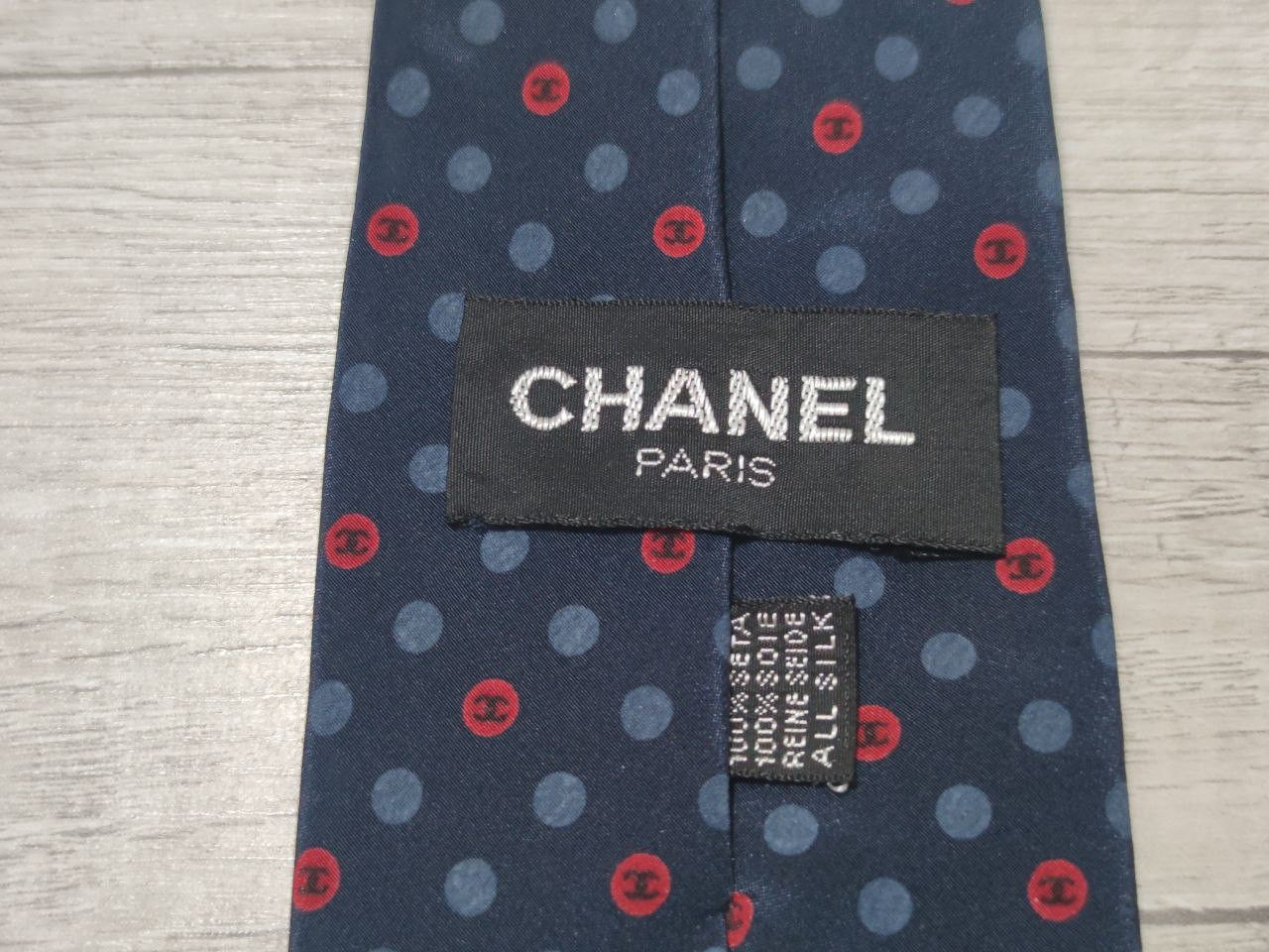 Chanel Chanel COCO Emblem Polka Dot Pattern Mens Silk Tie Necktie Size ONE SIZE - 7 Thumbnail