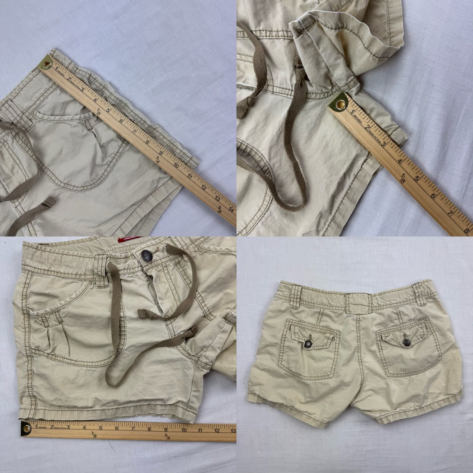 Vintage VINTAGE UnionBay Shorts Women 5 Khaki Hipster Y2K Short Shorts Drawstring 90s Womens Size 27" / US 4 / IT 40 - 8 Thumbnail