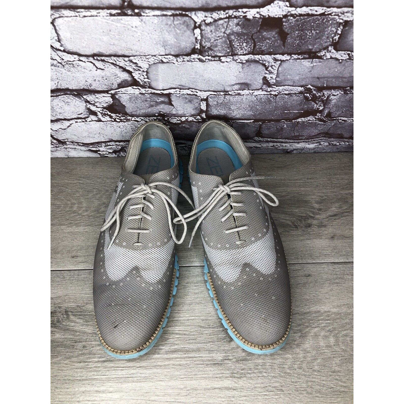 Cole Haan Cole Haan ZeroGrand Grand.OS Gray Mesh Wingtip Blue Shoes Me Size US 12 / EU 45 - 9 Thumbnail