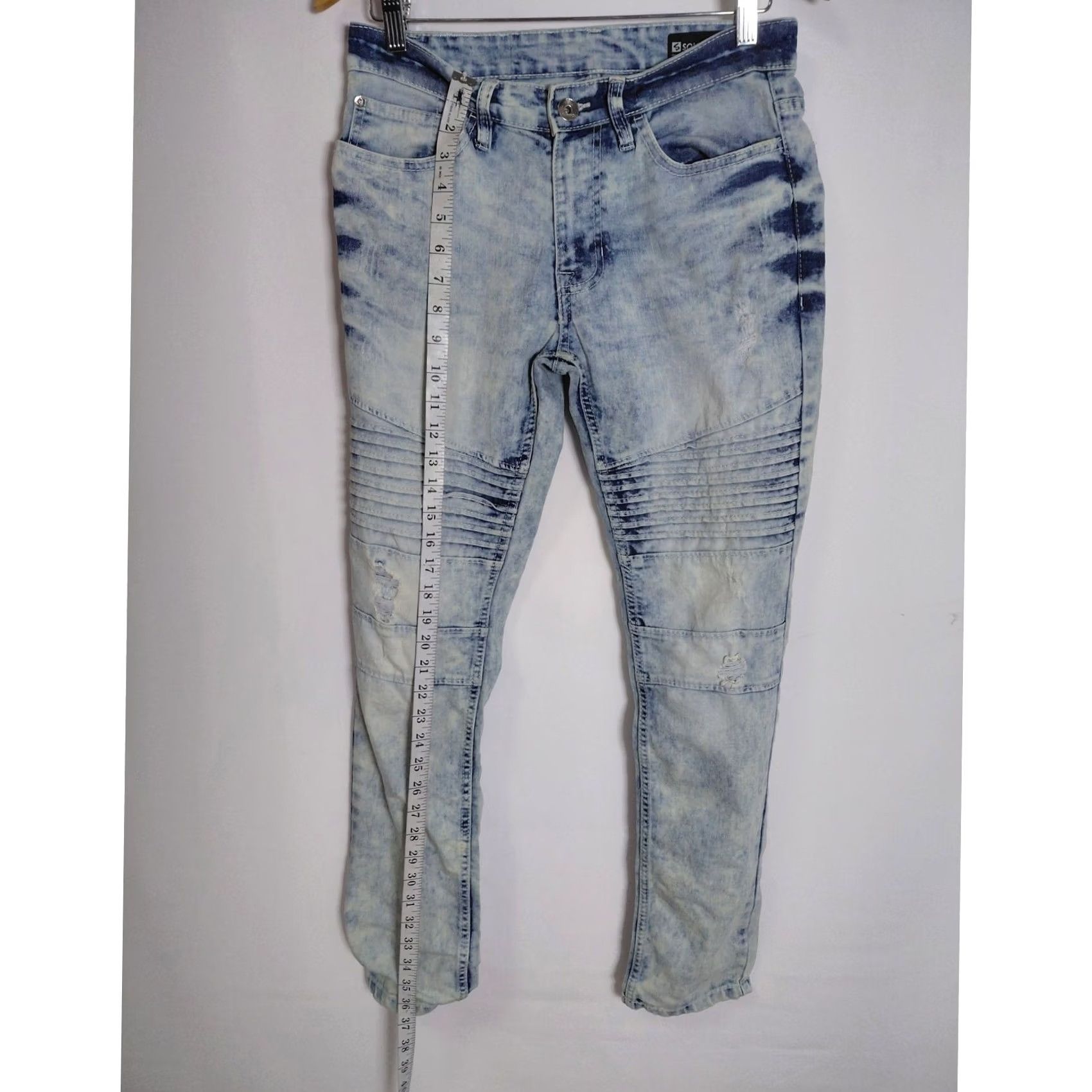 Southpole SOUTHPOLE Skinny Jeans Light Wash Solid Denim Men 29x30 Size US 29 - 6 Thumbnail