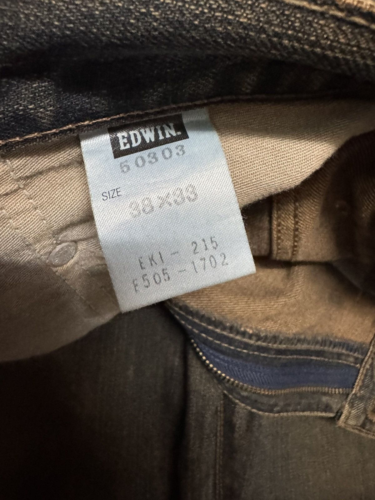 Edwin 💥SICK💥Vintage 503 Regular Rusty Insane Dark Mud Washed Jeans Size US 34 / EU 50 - 9 Thumbnail