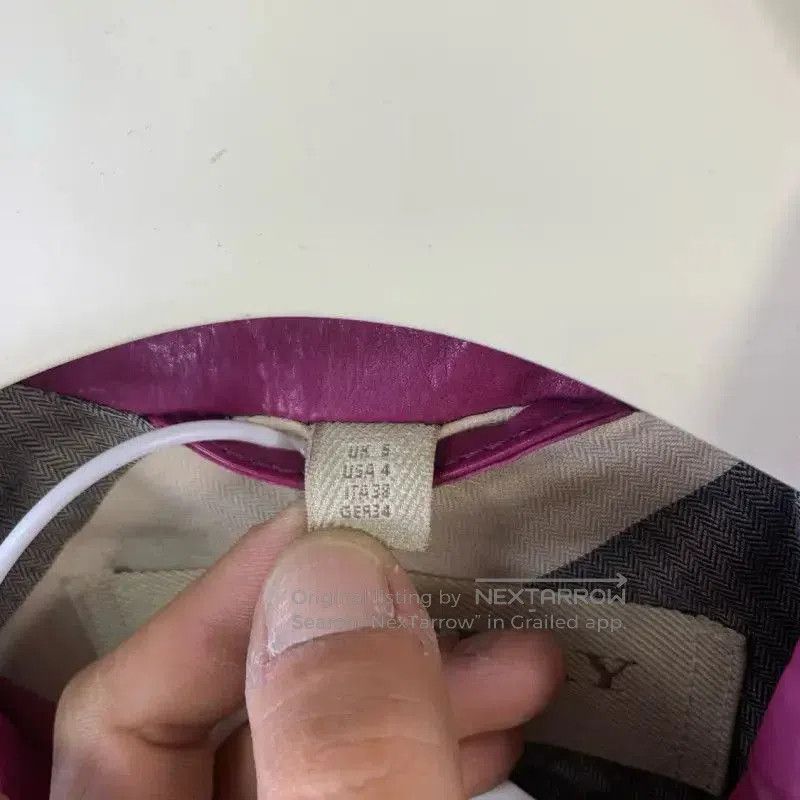 Burberry Burberry Pink Leather Women's Jacket. Size XXS / US 00 / IT 34 - 4 Thumbnail