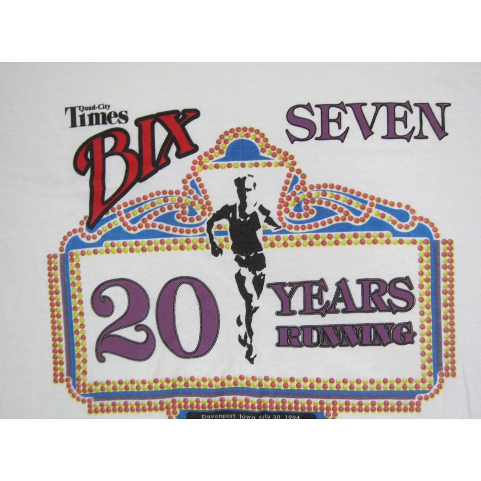 Hanes VINTAGE BIX 7 Shirt Mens Large L White 20 Years Running Marathon USA 90s Size US L / EU 52-54 / 3 - 4 Thumbnail