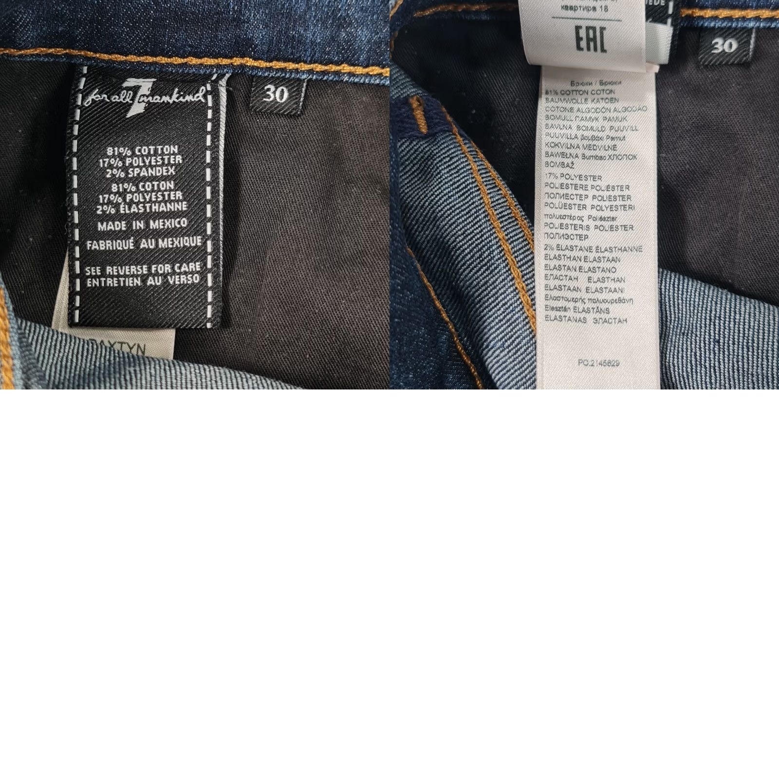 7 For All Mankind 7 For All Mankind Jeans Mens 30 Blue W30 L30 Paxtyn Tapered Slim Denim Ripped Size US 30 / EU 46 - 9 Thumbnail