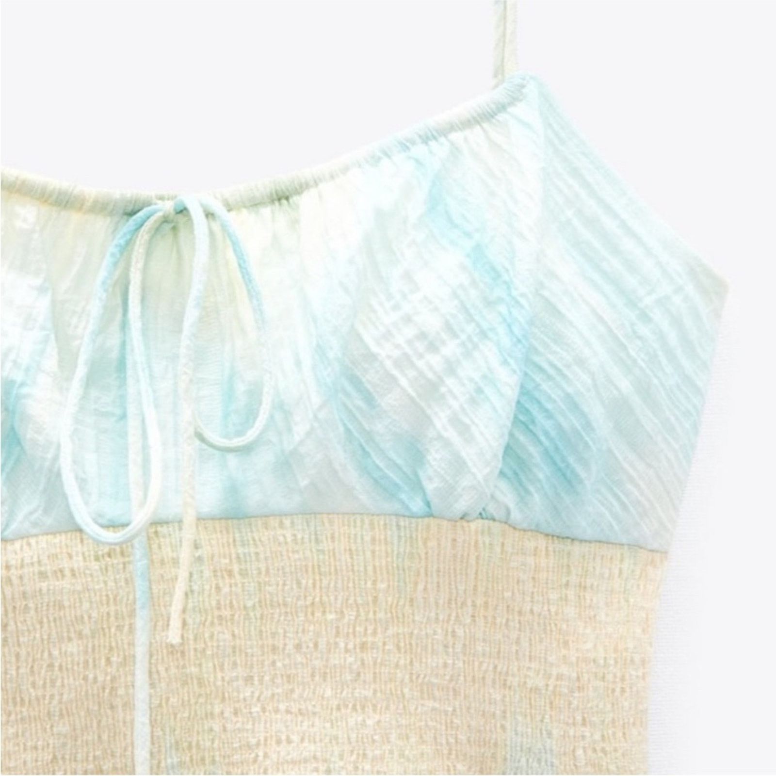 Zara Zara Tie Dye Tank Top Size Medium Tie Front Smocking Cropped Size M / US 6-8 / IT 42-44 - 5 Thumbnail