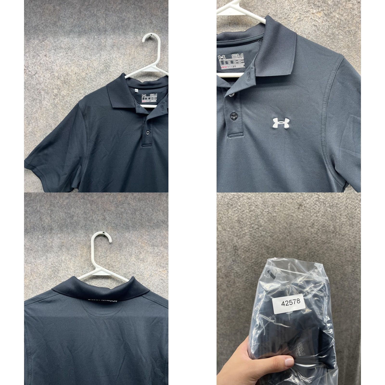 Under Armour Under Armour HeatGear Polo Shirt Mens Small Black Solid Golf Performance Stretch Polo Shirt Mens Small Black HeatGear Size US S / EU 44-46 / 1 - 8 Thumbnail
