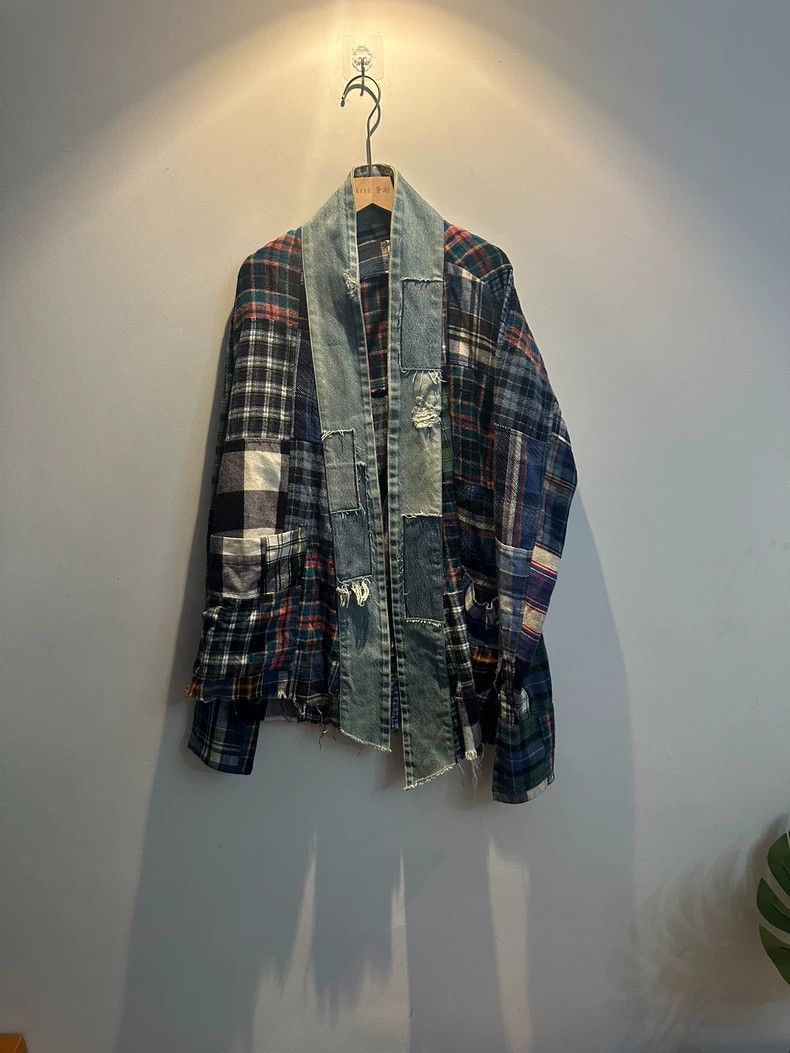 Greg Lauren Greg Lauren size2 Neutral plaid patchwork jacket Size US M / EU 48-50 / 2 - 1 Thumbnail