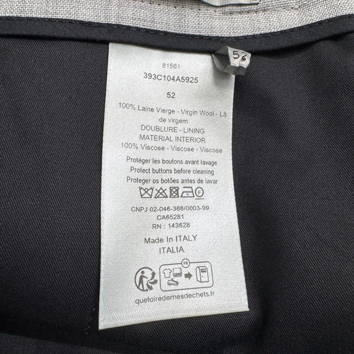 Dior Dior Gray Wool Casual Trousers Size 52 Size US 36 / EU 52 - 3 Thumbnail