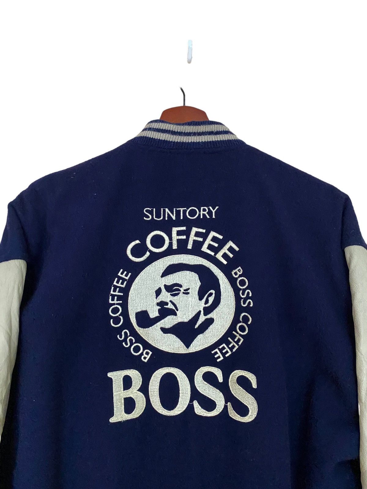Japanese Brand Vintage Brand Suntory Coffee Wool Leather Varsity 1990s Size US L / EU 52-54 / 3 - 7 Thumbnail
