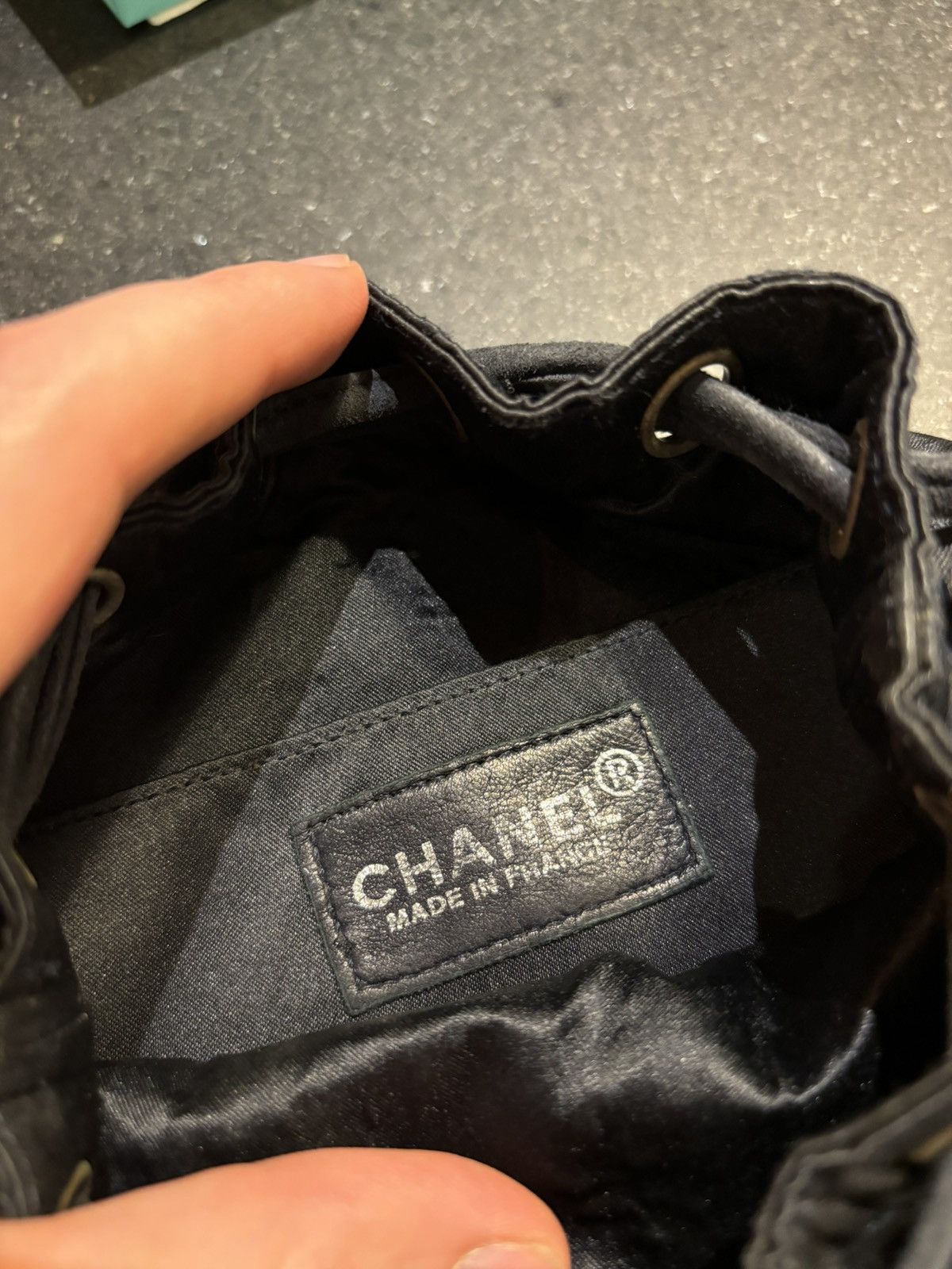 Chanel Chanel Satin Quilted Blue Pearl Drawstring Backpack Size ONE SIZE - 5 Thumbnail