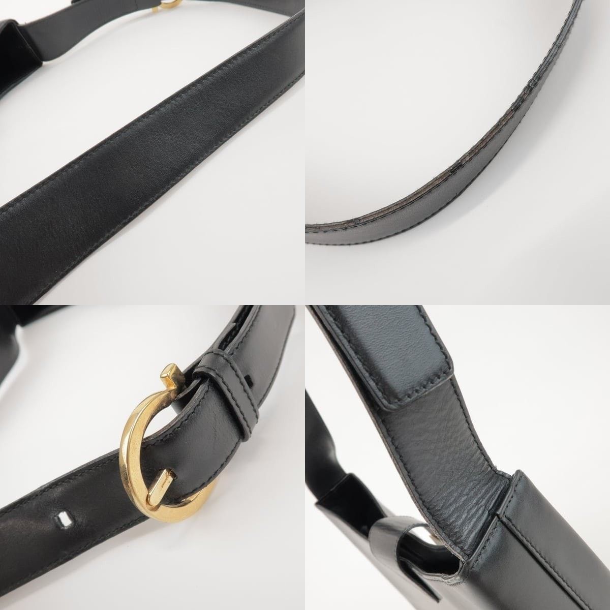 Salvatore Ferragamo Ferragamo Gancini Calfskin Shoulder Bag Black Size ONE SIZE - 4 Thumbnail