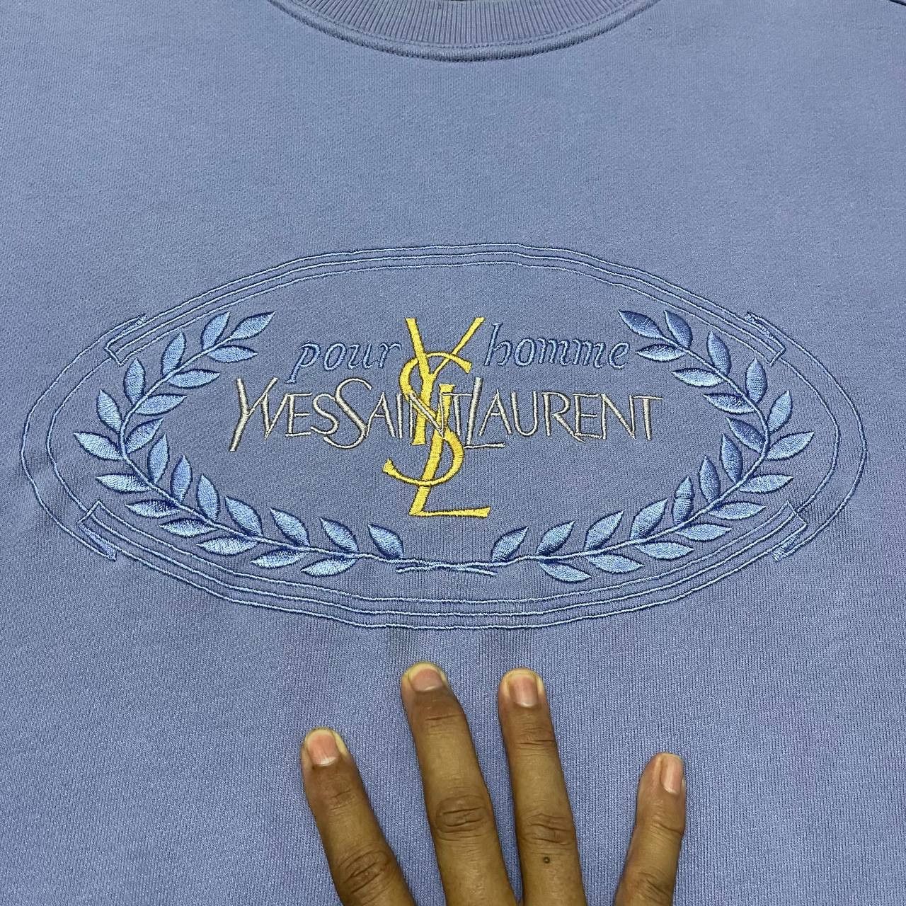 Yves Saint Laurent Vtg YSL Yves Saint Laurent Pour Homme Embroidered Crewneck Size US L / EU 52-54 / 3 - 5 Thumbnail