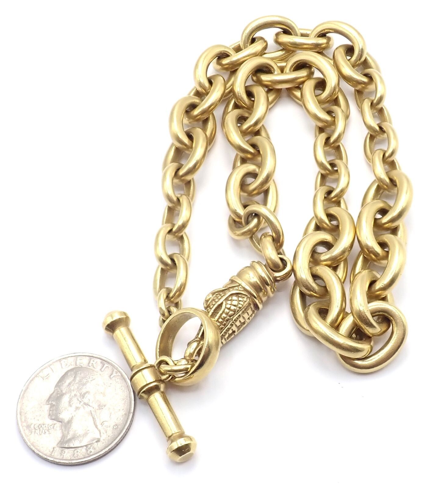 Kieselstein Cord Yellow Gold Alligator Head Toggle Necklace