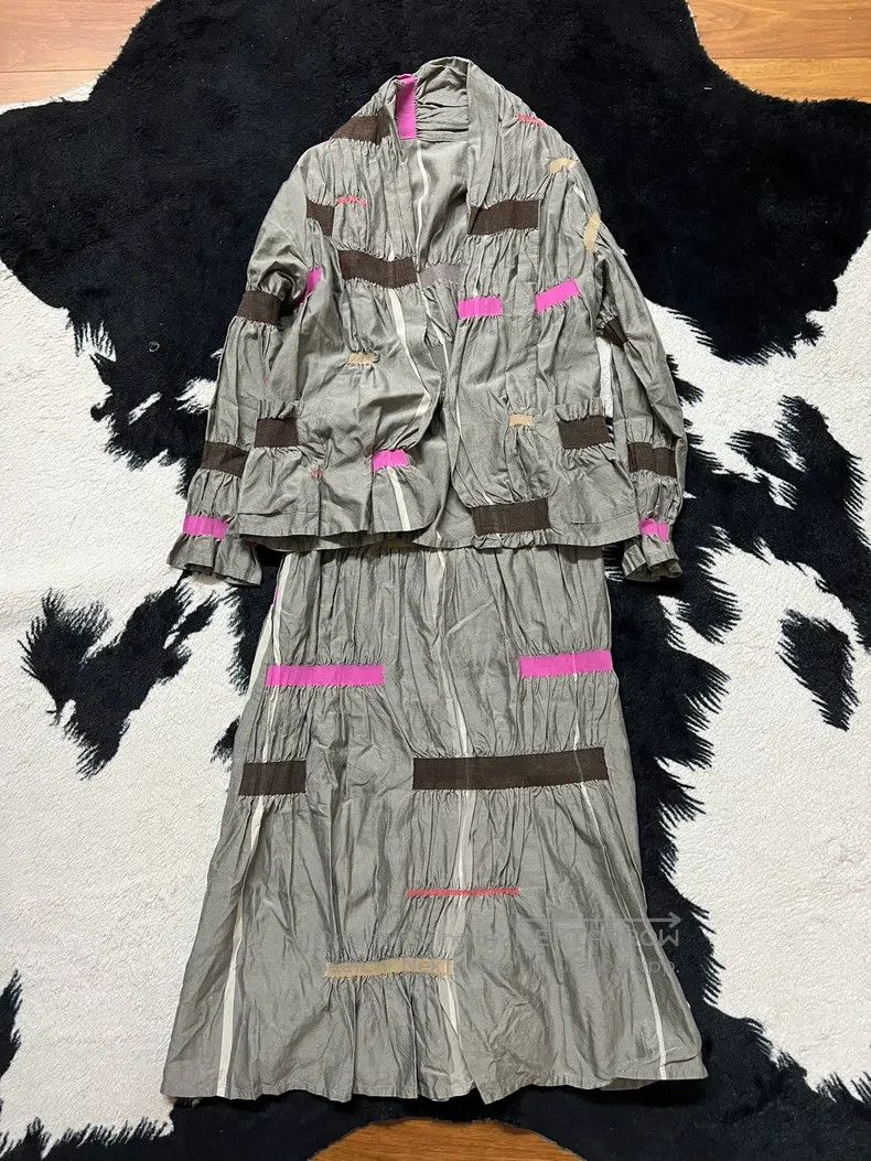 Issey Miyake Issey Miyake Irregular Color Block Pleated Set Skirt Size M / US 6-8 / IT 42-44 - 2 Thumbnail