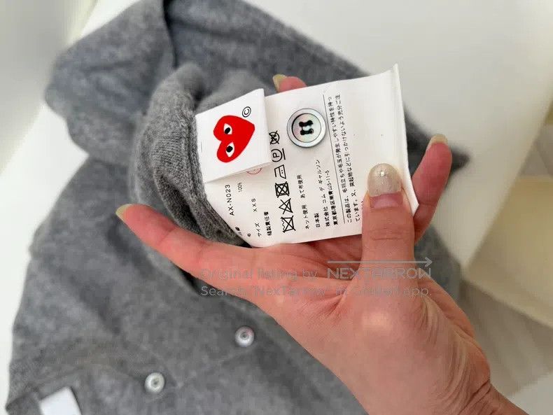 Comme des Garcons Comme Des Garcons Grey Black Heart Cardigan Size XXS / US 00 / IT 34 - 6 Thumbnail