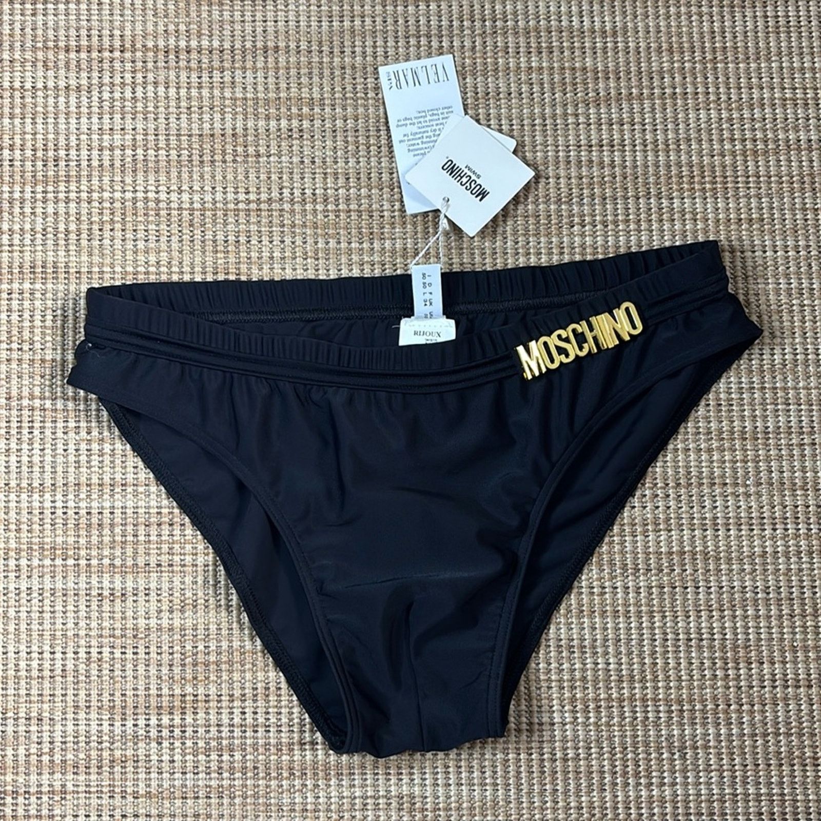 Moschino NWT Moschino Black Briefs with Gold Accent Size L Size ONE SIZE - 1 Thumbnail