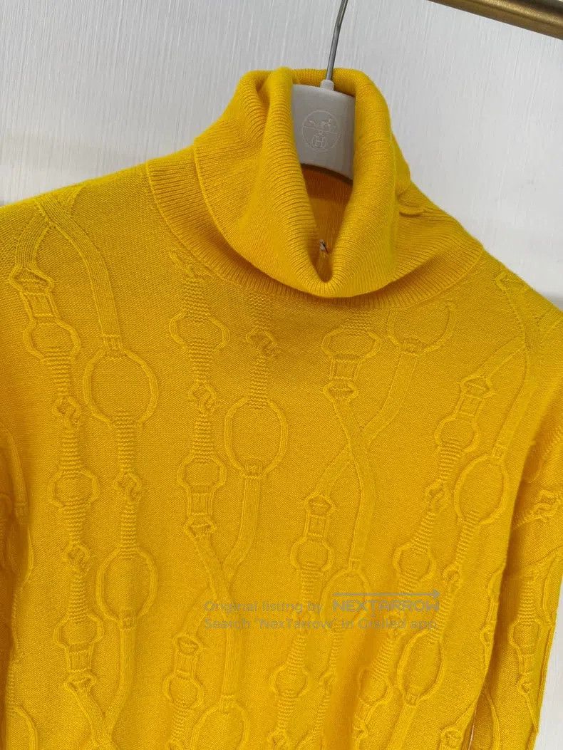 Hermes Hermes Pig Nose Full Logo Pure Cashmere High-necked Knitwe Size XXS / US 00 / IT 34 - 3 Thumbnail
