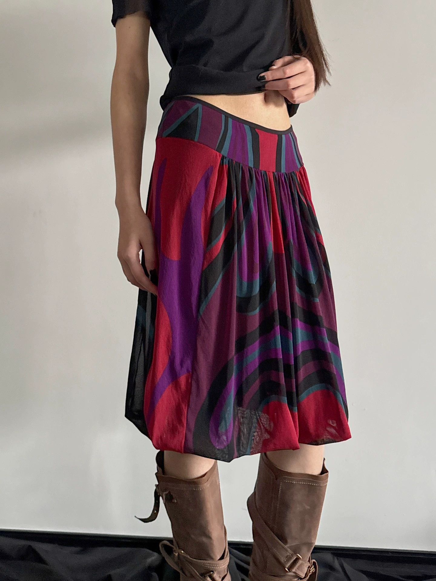 Vivienne Tam Vivienne Tam Elastic Printed Mesh Skirt Vintage Size 1 Size 26" / US 2 / IT 38 - 8 Thumbnail