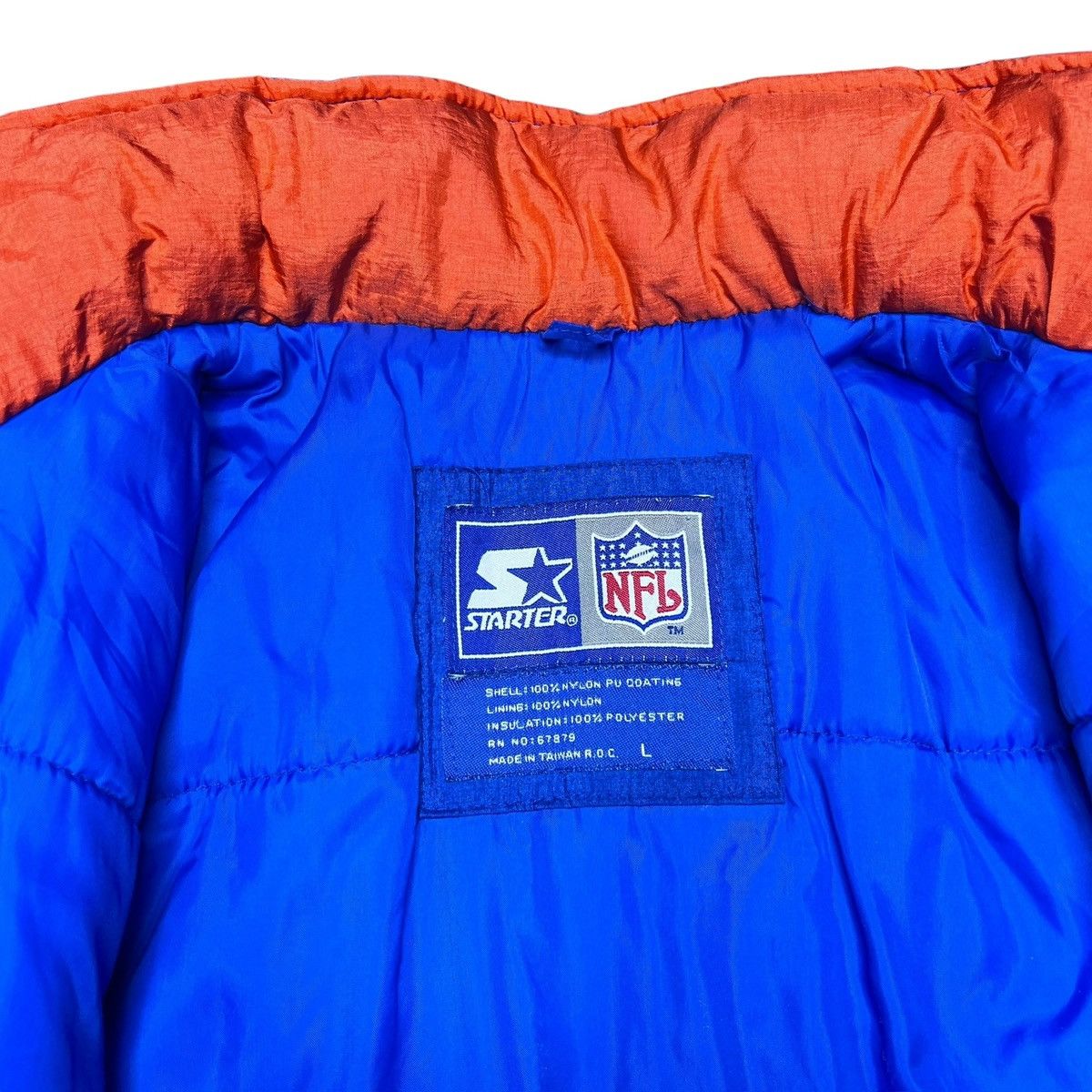 Starter Vintage 1990s NFL Denver Broncos Starter Blue Puffer Jacket Size US L / EU 52-54 / 3 - 4 Thumbnail