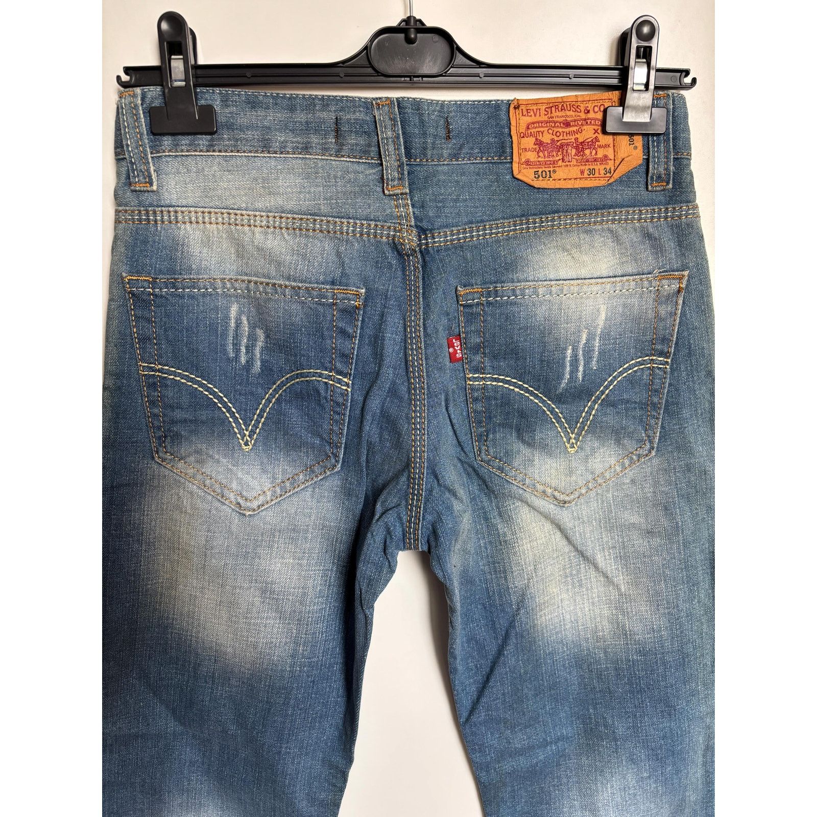Levi's × Levi's Vintage Clothing × Vintage Levi’s 501 W30 L34 USA Redline Selvedge Vintage 90s Jeans Size US 30 / EU 46 - 6 Thumbnail